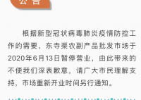 北京又一市场停业 平谷东寺渠农副产品批发市场于今日关闭