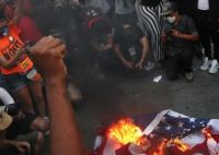 抗议者在白宫外烧美国国旗 烧美国国旗的抗议者一共有多少人？