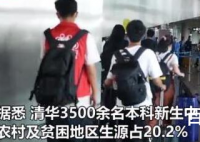 清华五分之一新生来自农贫地区 那个省份的学子占得最多？