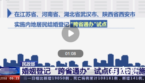 婚姻登记跨省通办6月起试点推行 离婚也可以跨省通办吗？