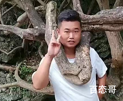 男子将头伸进树杈拍照被卡 进去的时候好好的出来就不一样了
