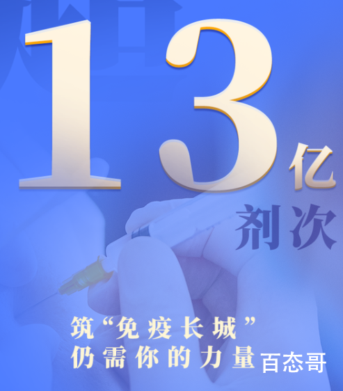 全国新冠疫苗接种剂次超13亿 这个国家的人民真棒！