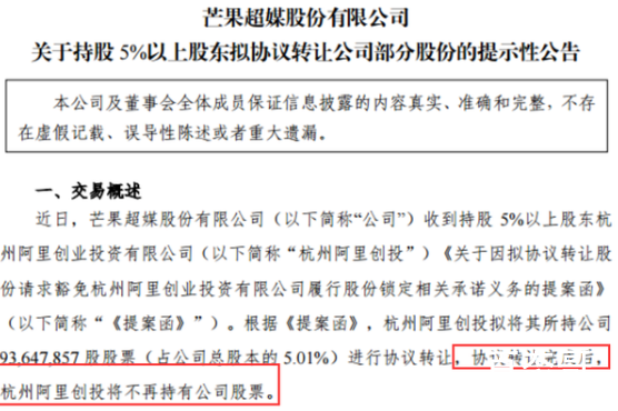 阿里系拟清仓芒果超媒 浮亏超23亿阿里创投眼光真的不行这方面跟企鹅比差距较大
