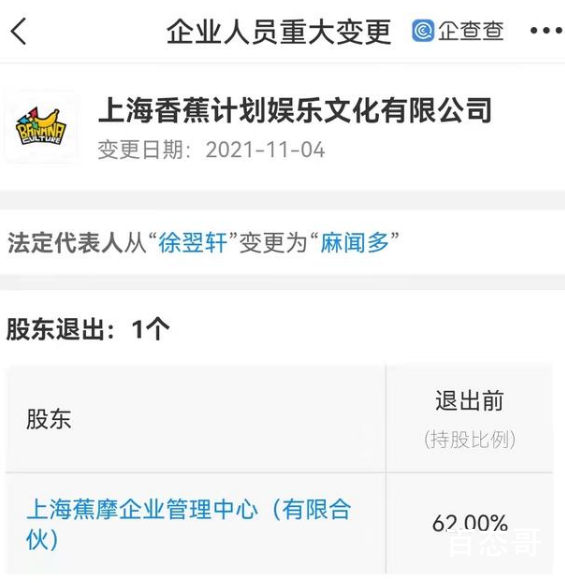 王思聪不再担任香蕉娱乐董事长 蕉娱乐是不是出现了什么大问题？