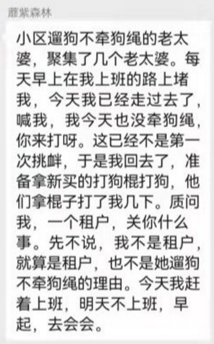 女子以死对抗遛狗人案为重大疑难案 愿天下人遛狗牵绳