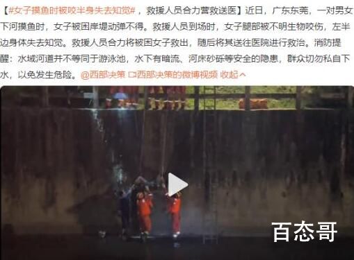 女子下河摸鱼时被咬 半身失去知觉以为是摸到大黄鳝了结果拉起来是水蛇?