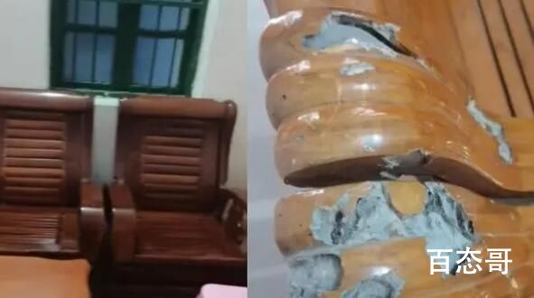 女子花6千买实木沙发内部全是水泥 石木这个不得了