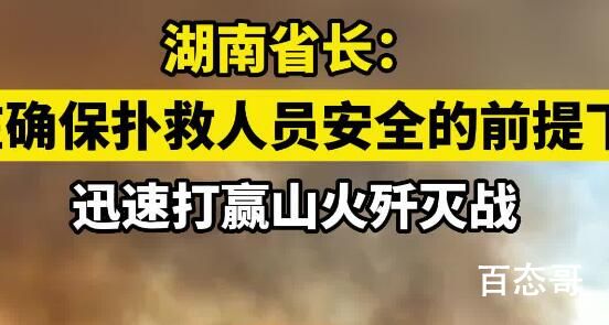 湖南省长:迅速打赢山火歼灭战 希望山火早日扑灭