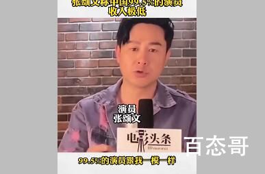 张颂文称中国99.5%的演员收入极低 那还干啥演员进厂啊