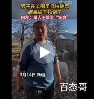 男子镜头前嗨舞被羊顶翻 究竟是怎么一回事