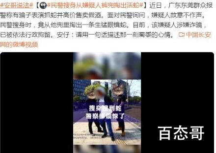民警从嫌疑人裤兜掏出眼镜蛇 背后的真相让人惊愕